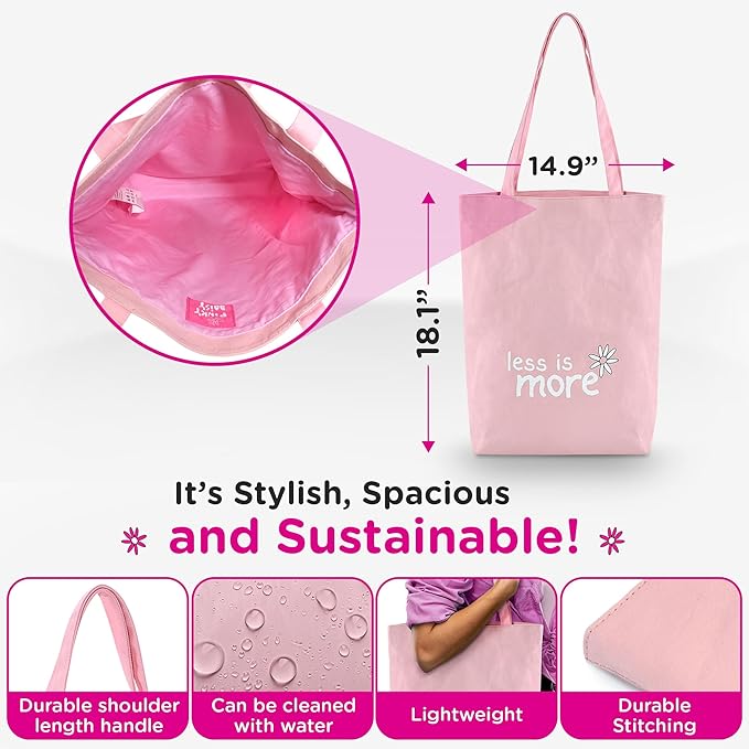 Washable Kraft Paper Shoulder Bag - Large Strap: 62 CM  24.4 in