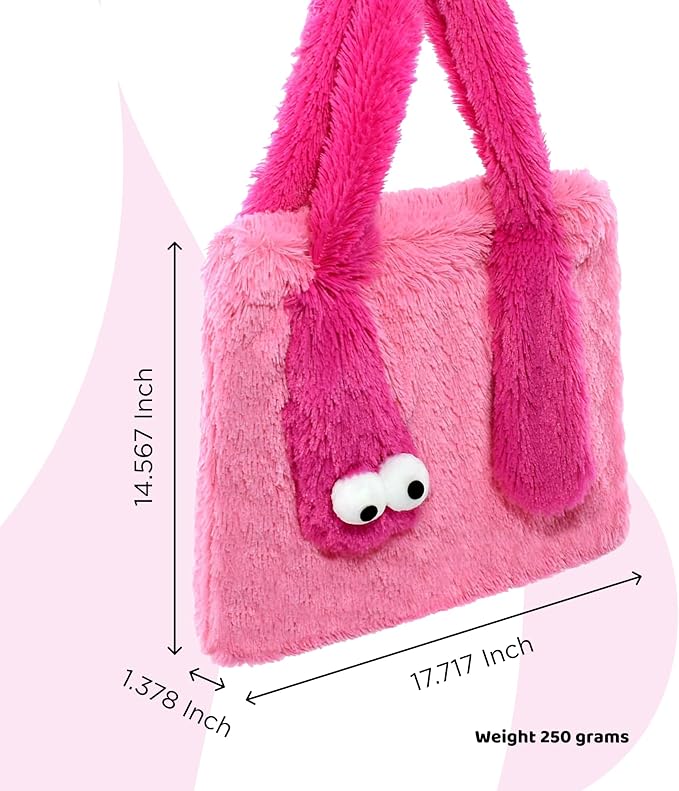 Hot Pink Snake Plush Shoulder Bag